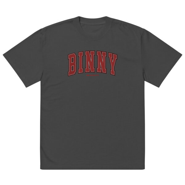BINNY University Embroidered Oversized Faded Tee - Image 2