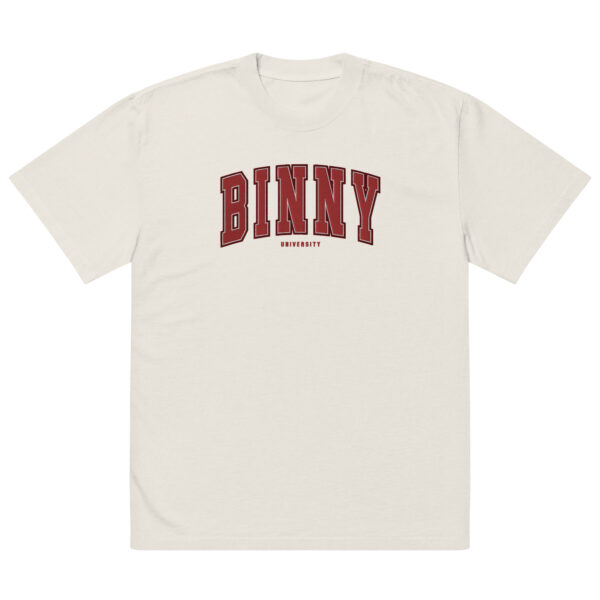 BINNY University Embroidered Oversized Faded Tee - Image 7