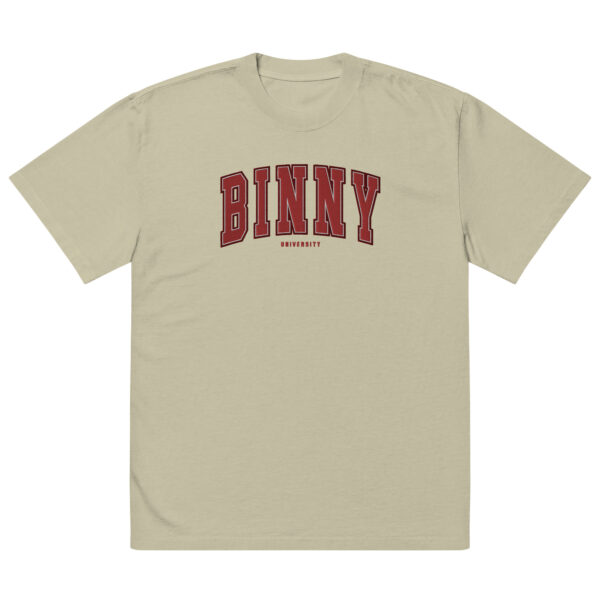 BINNY University Embroidered Oversized Faded Tee - Image 5