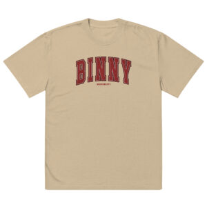 BINNY University Embroidered Oversized Faded Tee